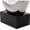 image:imageDeco 79 Ceramic Abstract Decorative Sculpture Swirl Home Decor Statue with Black Wooden Base Accent Figurine 10 x 4 x 21 SilverSilver
