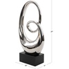 image:imageDeco 79 Ceramic Abstract Decorative Sculpture Swirl Home Decor Statue with Black Wooden Base Accent Figurine 10 x 4 x 21 SilverSilver
