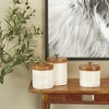 image:imageDeco 79 Ceramic Living Room Decorative Jars Decorative Container with Wood Lids Set of 3 Jar with Lid 8 8 7H White  Living Room Decorative Container With Wood Lids Decorative Containers Jar