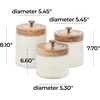 image:imageDeco 79 Ceramic Living Room Decorative Jars Decorative Container with Wood Lids Set of 3 Jar with Lid 8 8 7H White  Living Room Decorative Container With Wood Lids Decorative Containers Jar