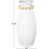 image:imageDeco 79 Magnesium Oxide Decorative Vase Wide Centerpiece Vase with Carved Grooves Flower Vase for Home Decoration 16 x 16 x 18 WhiteWhite