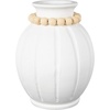 image:imageDeco 79 Magnesium Oxide Decorative Vase Wide Centerpiece Vase with Carved Grooves Flower Vase for Home Decoration 16 x 16 x 18 WhiteWhite