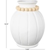 image:imageDeco 79 Magnesium Oxide Decorative Vase Wide Centerpiece Vase with Carved Grooves Flower Vase for Home Decoration 16 x 16 x 18 WhiteWhite