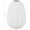 image:imageDeco 79 Magnesium Oxide Decorative Vase Wide Centerpiece Vase with Carved Grooves Flower Vase for Home Decoration 16 x 16 x 18 WhiteWhite
