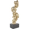 image:imageDeco 79 Polystone Mask Decorative Sculpture Stacked Face Cutout Home Decor Statue with Black Block Base Accent Figurine 8 x 5 x 21 Gold8 x 5 x 25