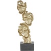 image:imageDeco 79 Polystone Mask Decorative Sculpture Stacked Face Cutout Home Decor Statue with Black Block Base Accent Figurine 8 x 5 x 21 Gold8 x 5 x 25