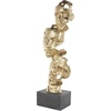 image:imageDeco 79 Polystone Mask Decorative Sculpture Stacked Face Cutout Home Decor Statue with Black Block Base Accent Figurine 8 x 5 x 21 Gold8 x 5 x 25