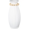 image:imageDeco 79 Magnesium Oxide Decorative Vase Wide Centerpiece Vase with Carved Grooves Flower Vase for Home Decoration 16 x 16 x 18 WhiteWhite